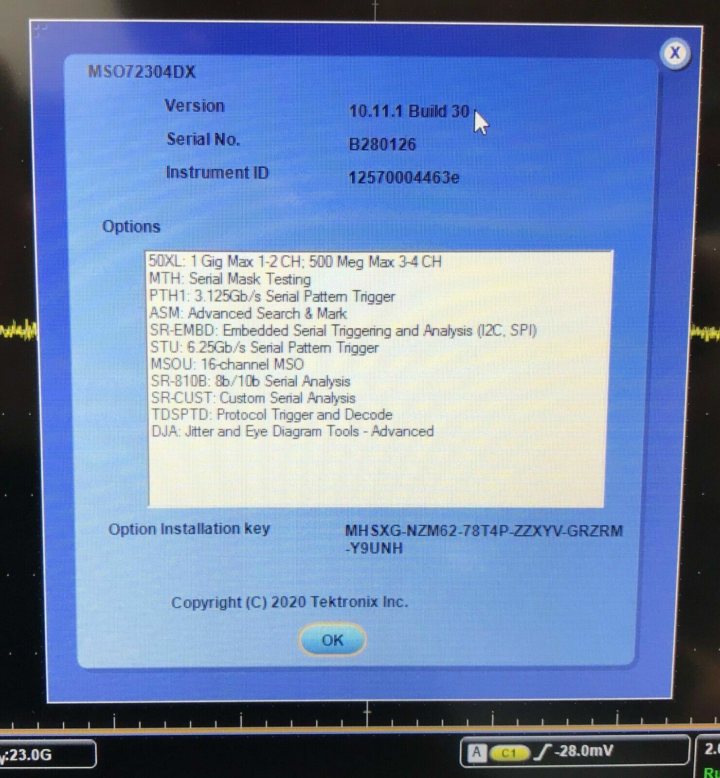 MSO72304DX 23GHz, 100Gs/s, 4+16 Channel, mso, mfg. cal w/data, WIN 10, 50XL mem MSO72304DX 23GHz, 100Gs/s, 4+16 Channel, mso, mfg. cal w/data, WIN 10, 50XL mem